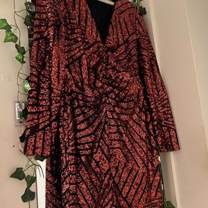 Long sleeve sequin dress